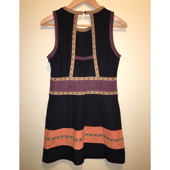 Abercrombie & Fitch Vegan Suede Color-block Dress - Picture 3 of 6